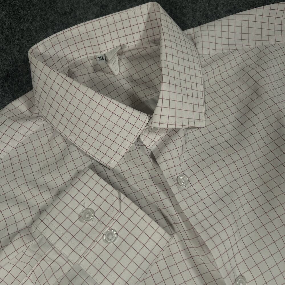 State & Liberty Stretch Performance Long Sleeve Dress Shirt Button 2XL Men Plaid